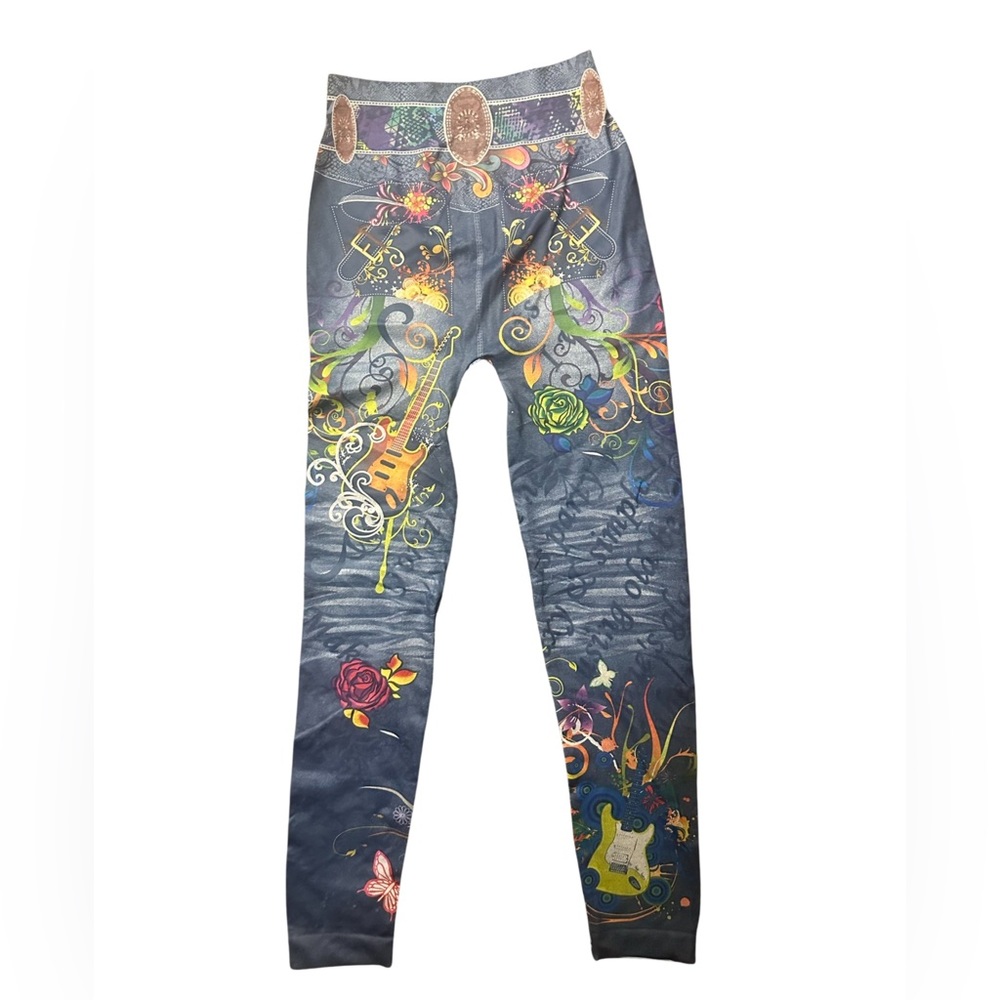 Detailed Jean Printed Leggings.